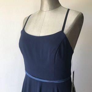 NWT Lulu’s Navy Blue Full-length Dress